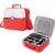 Red & White Hard Shell Carrying Case For Nintendo Switch/Switch OLED, Large Deluxe Waterproof Travel Bag Fits Switch Console & Full Set Accessories, with Removable Shoulder Strap & 21 game slot.