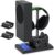 Upgraded Vertical Cooling Fan Stand for Xbox Series S, Cooler Fan System Dual Controller Charging Dock Station with 2 x 1400mAh Rechargeable Battery Pack, Headphone Bracket for Xbox Series S (Black)