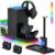 RGB Charging Stand with Cooling Fan for Xbox Series X Console & Controller,Dual Charger Station Cooler System Accessories with 15 RGB Lights,2 x 1400mAh Rechargeable Battery,Headphone stand,Game Discs