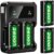 Rechargeable Battery Packs for Xbox Series X|S/Xbox One, Ponkor 4x2600mAh Batteries with High-Speed Charging Station for Xbox One S/Xbox One X/Xbox One Elite Wireless Controller