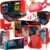 Orzly Switch Accessories Bundle – Carry Case for Nintendo Switch Console (NOT OLED MODEL) Tempered Glass Screen Protectors, USB Charging Cable, Switch Games Case, Comfort Grip Case & Headphones – RED