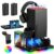 Upgrade Cooling Fan &Dual Controller Charging Station for Xbox Series X with 15RGB Light, Vertical Stand Charger Dock with 2 Rechargeable Batteries Packs, Cooler System with Disc Accessories Storage