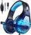 Pacrate Gaming Headset with Microphone for PC Switch PS4 PS5 Headset Xbox One Headset Noise Cancelling Over Ear Headphones with Mic & LED Lights Deep Bass for Kids Adults Black Blue